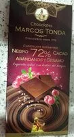 Mängden socker i Chocolate negro con arándanos y sésamo