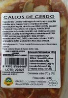 Mängden socker i Callos de cerdo