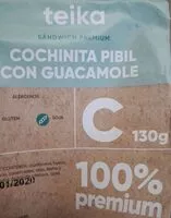 Mängden socker i Sándwich cochinita pibil con guacamole