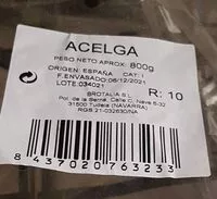 Mängden socker i Acelgas