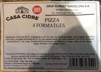 Mängden socker i Pizza 4 Formatges