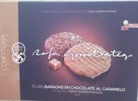 Mängden socker i Tejas bañadas en chocolate al caramelo