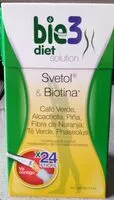Mängden socker i Bie3 diet svetol & biotina