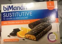 Mängden socker i Sustitutive, chocolate negro con naranja