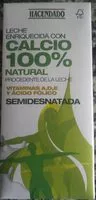 Mängden socker i Leche semidesnatada enriquecida con calcio 100% natural