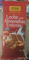 Mängden socker i Chocolate con leche con almendras enteras
