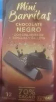 Mängden socker i Mini barritas chocolate negro con semillas y galleta