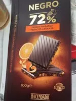 Mängden socker i Chocolate negro 72% con trozos de naranja