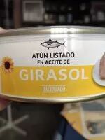 Mängden socker i Atún listado en aceite de girasol