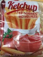 Mängden socker i Ketchup sobres individuales