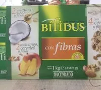 Mängden socker i Bifidus con fibras