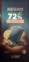 Mängden socker i Chocolate negro 72% con trozos de naranja