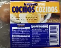 Mängden socker i Huevos cocidos