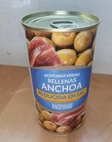 Mängden socker i Aceitunas verdes rellenas anchoas (reducida en sal)