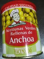 Mängden socker i Aceitunas verdes rellenas de anchoa