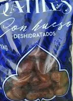 Mängden socker i Dátiles Con Hueso Deshidratados