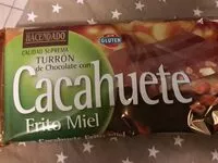 Mängden socker i Turrón de chocolate con cacahuete frito y miel