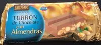 Mängden socker i Turrón de chocolate con almendras