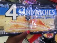 Mängden socker i Sandwiches de jamón y queso