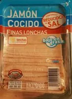 Mängden socker i Jamón cocido finas lonchas bajo en sal
