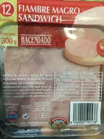 Mängden socker i Fiambre magro sandwish