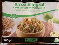 Mängden socker i Arroz integral con pasas y manzana