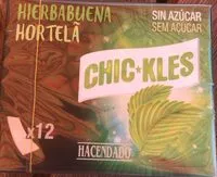 Mängden socker i Chickles hierbabuena