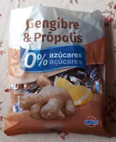 Mängden socker i Caramelos jengibre & própolis 0% azúcares