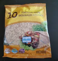 Mängden socker i Tortillas de trigo integrales