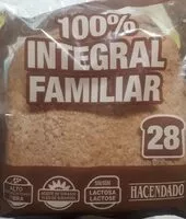 Mängden socker i 100% integral familiar