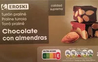 Mängden socker i Turrón praliné chocolate con almendras
