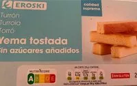 Mängden socker i Turrón de yema tostada sin azúcares añadidos