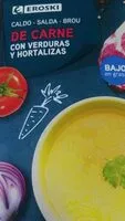 Mängden socker i Caldo de carne con verduras y hortalizas