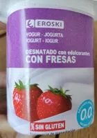 Mängden socker i Yogur desnatado con edulcorantes con fresas