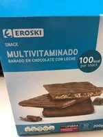 Mängden socker i Snack multivitaminado bañado en chocolate con leche