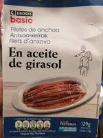 Mängden socker i Filetes de anchoa en aceite de girasol