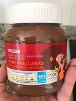 Mängden socker i Crema de cacao con avellanas