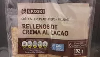 Mängden socker i Crepes rellenos de crema al cacao