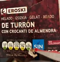 Tarrinas y bloques de helado de turron