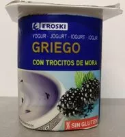 Mängden socker i Yogur griego con trocitos de mora