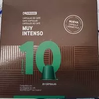 Mängden socker i Cápsulas de café muy intenso