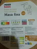 Mängden socker i Bases de pizza masa fina