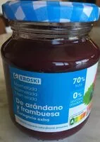 Mängden socker i Mermelada de arándano y frambuesa