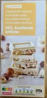 Mängden socker i Chocolate blanco 25% avellanas enteras