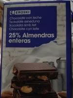 Mängden socker i Chocolate con leche 25% almendras enteras