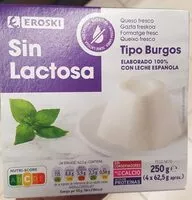 Mängden socker i Queso fresco tipo Burgos sin lactosa