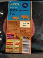 Mängden socker i Burger meat mixta vacuno cerdo