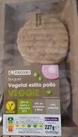 Mängden socker i burguer vegetal estilo pollo