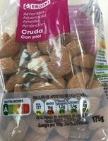 Mängden socker i Almendra cruda con piel