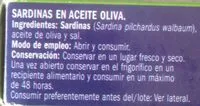 Mängden socker i Sardinillas en aceite de oliva